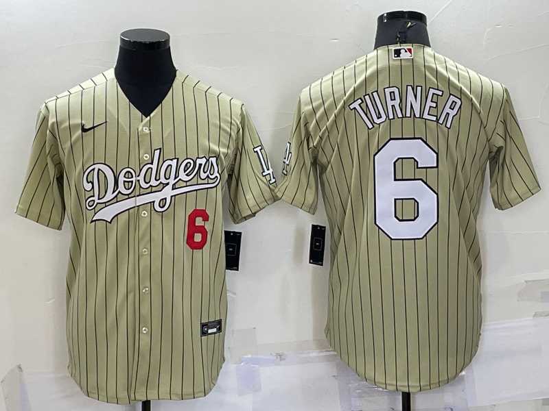 Men's Los Angeles Dodgers #6 Trea Turner Number Cream Pinstripe Stitched MLB Cool Base Nike Jersey,We sell and wholesale Men's Los Angeles Dodgers #6 Trea Turner Number Cream Pinstripe Stitched MLB Cool Base Nike Jersey on line form chian!